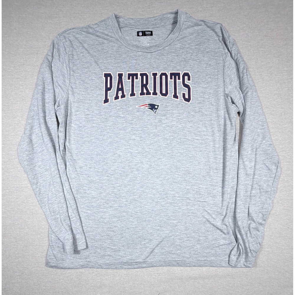 NFL Team Apparel New England Patriots Sleep Shirt Mens XL Gray Long Sleeve Tee